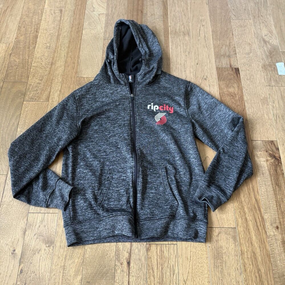 Portland Trail Blazers Rip City NBA Hoodie Pullover Sweatshirt Gray Size L